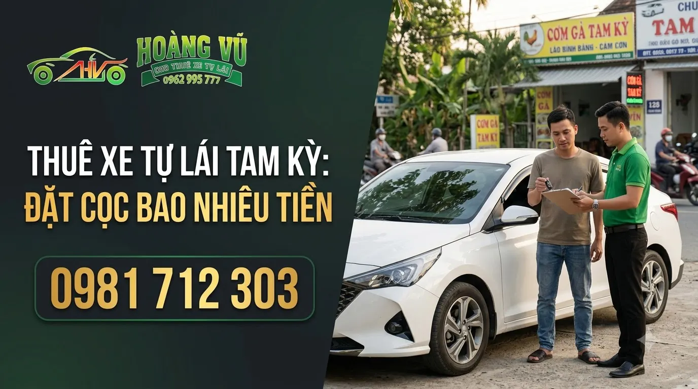 Thuê xe tự lái Tam Kỳ: đặt cọc bao nhiêu tiền - Cẩm nang thuê xe Hoàng Vũ